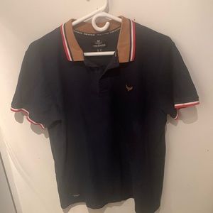 Stylish Threadbare Denim Corp 4 Tone 100% Cotton Blue Polo Shirt SZ Medium 🔥